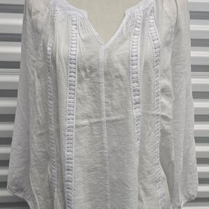 Counterparts White Blouse with Lace Detail